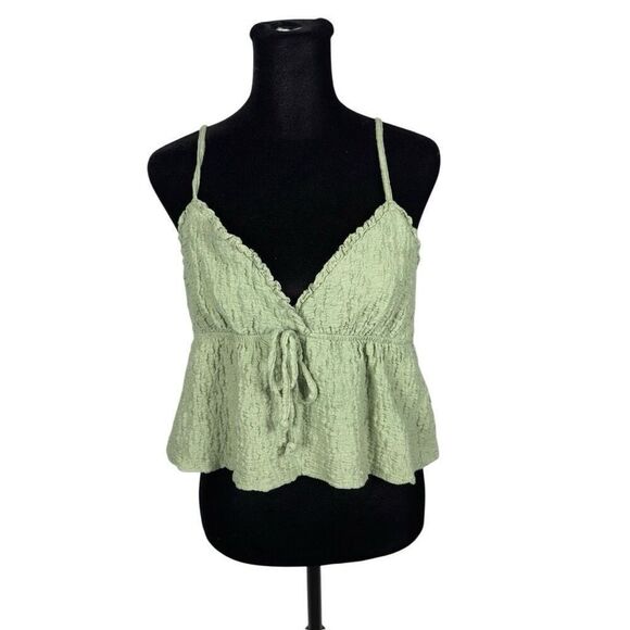 L.A. Hearts Cropped Textured Sage Green Cami Blouse - Women’s M - Picture 1 of 8